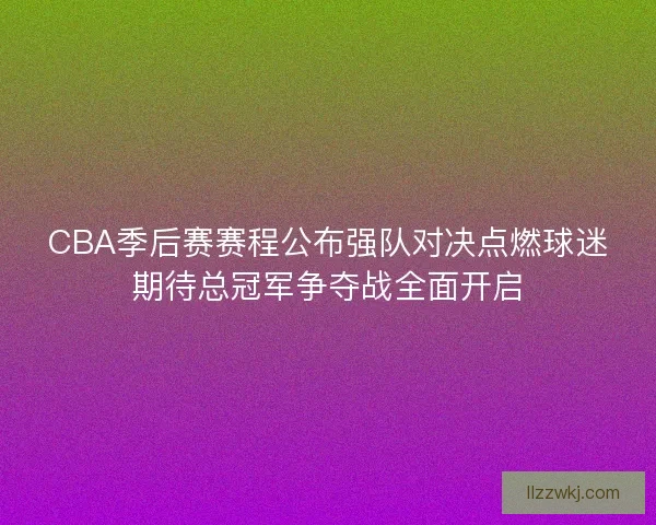 CBA季后赛赛程公布强队对决点燃球迷期待总冠军争夺战全面开启